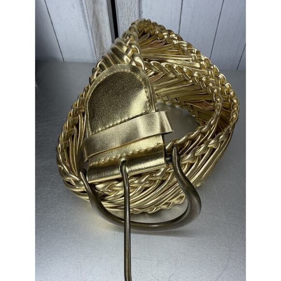 Vintage Gold Braided Belt 39in Women’s Metallic Woven Statement 80s 90s main image 4